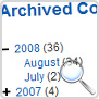 Archived content :: Display a list of content that has been archived, organized by month and year.